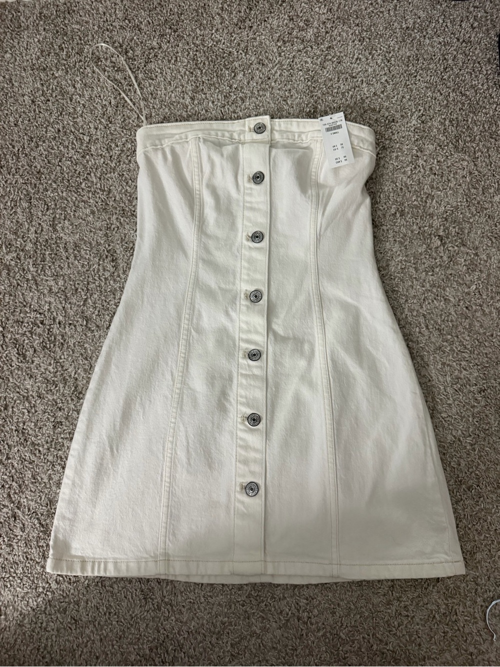 Abercrombie Strapless Button-Front White Denim Dress
